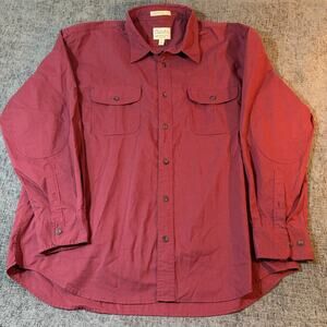 Cabela's XL Men's Soft Canvas Trail Burgundy Long Sleeve Work Shirt